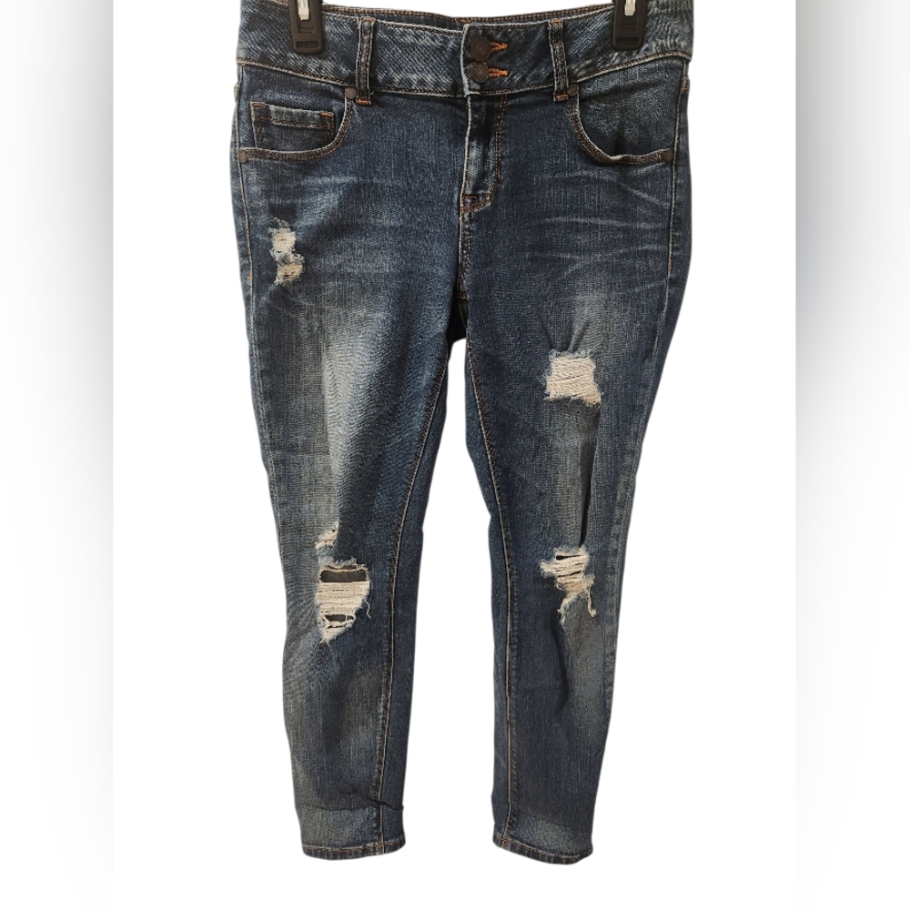 Charlotte Russe Refuge Distressed Boyfriend Jeans in Blue